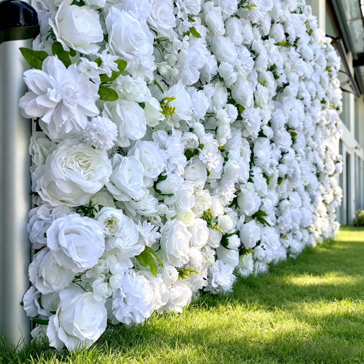 Ships from Houston | 8x8 ft 5D Rose Flower Wall, Roll-Up Fabric Floral Backdrop, Easy Setup Wedding Photo Booth Decor