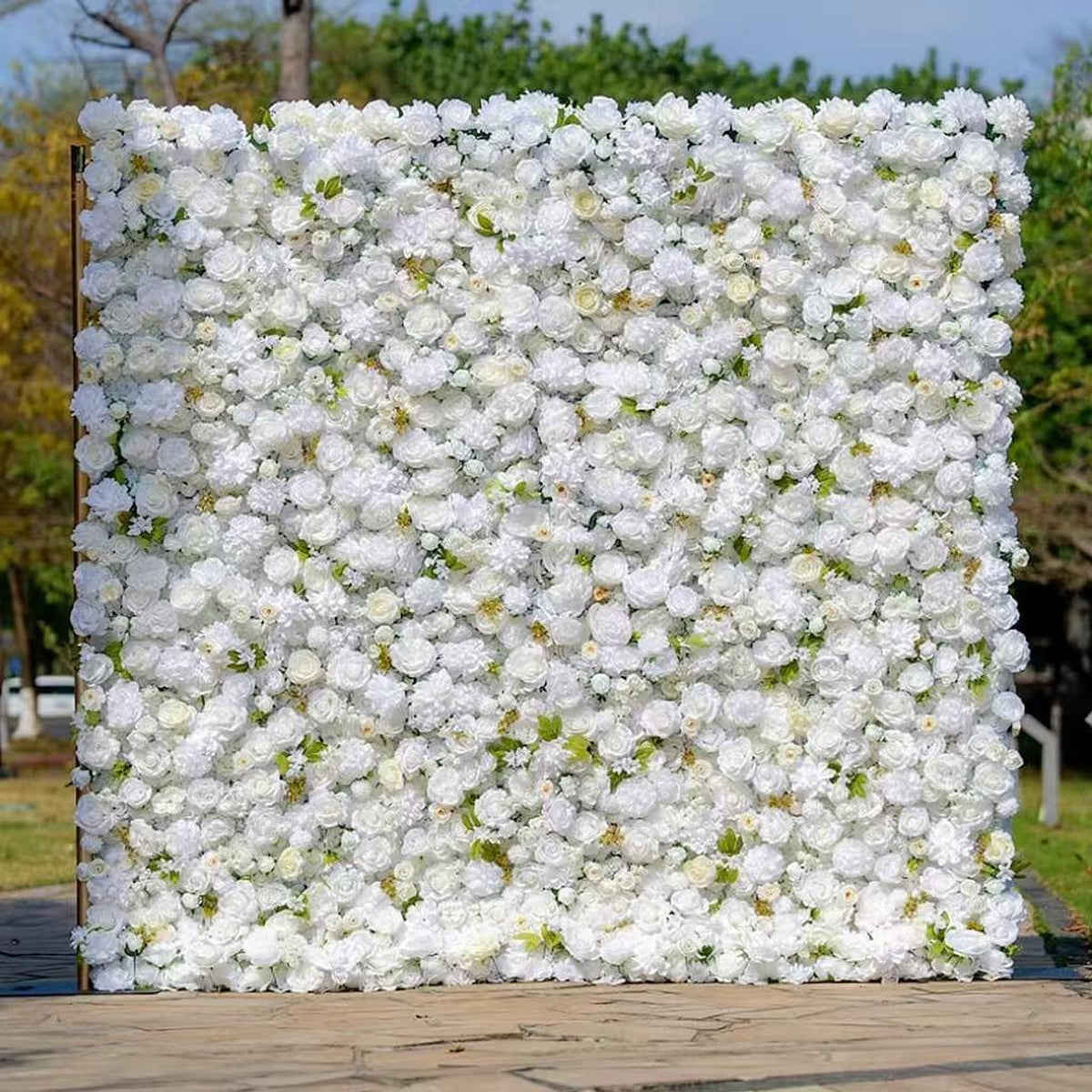 Ships from Houston | 8x8 ft 5D Rose Flower Wall, Roll-Up Fabric Floral Backdrop, Easy Setup Wedding Photo Booth Decor