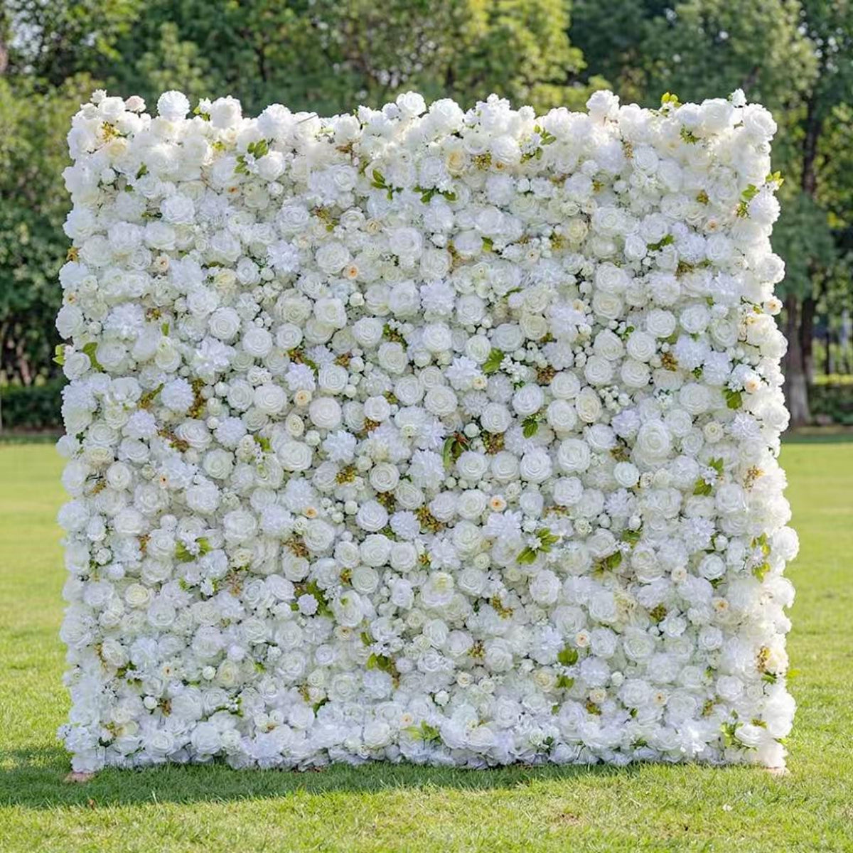 Ships from Houston | 8x8 ft 5D Rose Flower Wall, Roll-Up Fabric Floral Backdrop, Easy Setup Wedding Photo Booth Decor