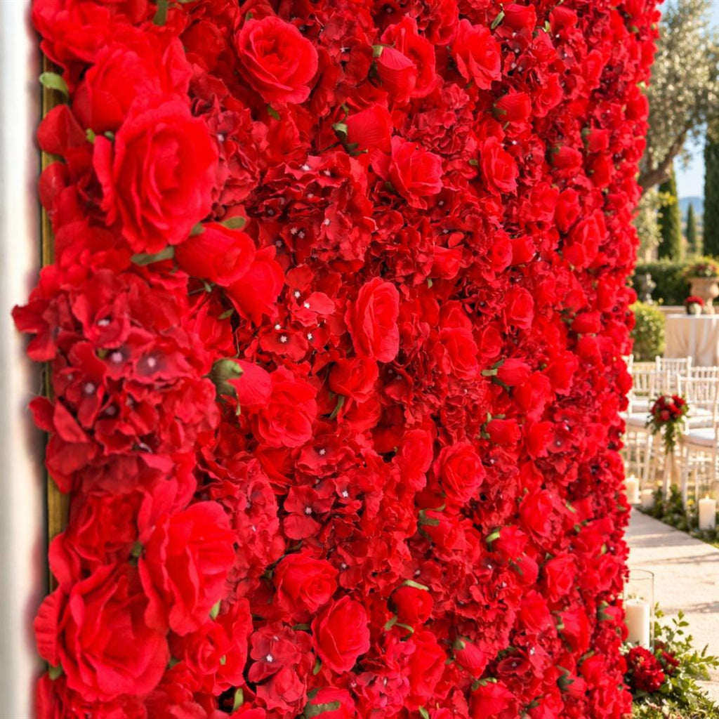 Ships from Houston | 3D Rose Flower Wall 8x8ft, Roll-Up Fabric Backdrop, Artificial Flower Backdrop for Wedding Reception Photo Booth Decor