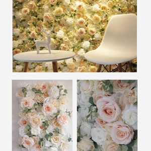 Artifical Simulation Flower Wall For Wedding Photography Backdrop Baby Shower Special Event Arrangement Decor Floral Panels 15.75x23.62inch