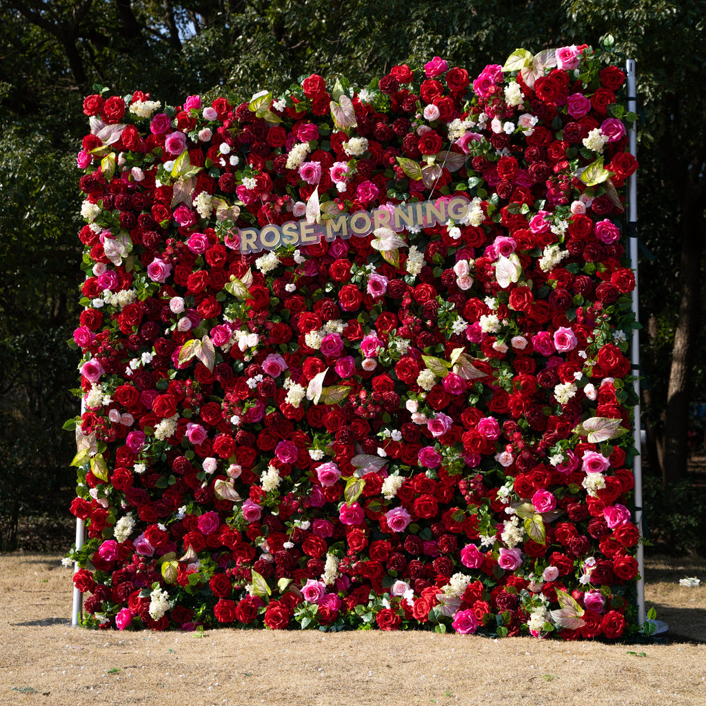 Jody ：5D Fabric Artificial rolling up curtain flower wall Free Shipping