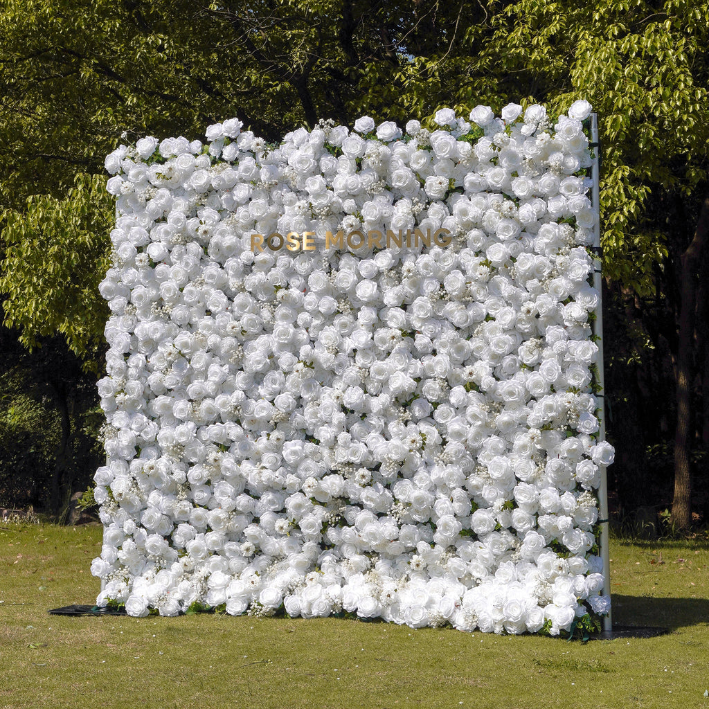 Miya：5D Fabric Artificial rolling up curtain flower wall Rose Morning