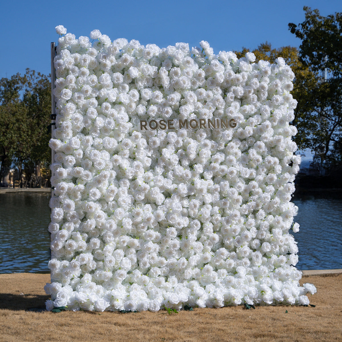Romance：3D Fabric Artificial rolling up curtain flower wall Free Shipping