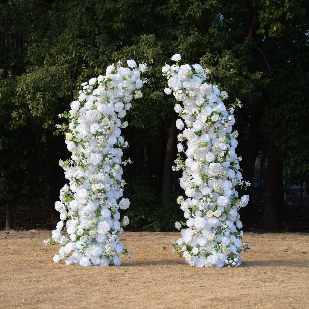 SaSa：2026 Elegant Floral Arch Backdrop White Roses Flower Arch for Wedding Party Event Decoration(Including Frame) Free Shipping