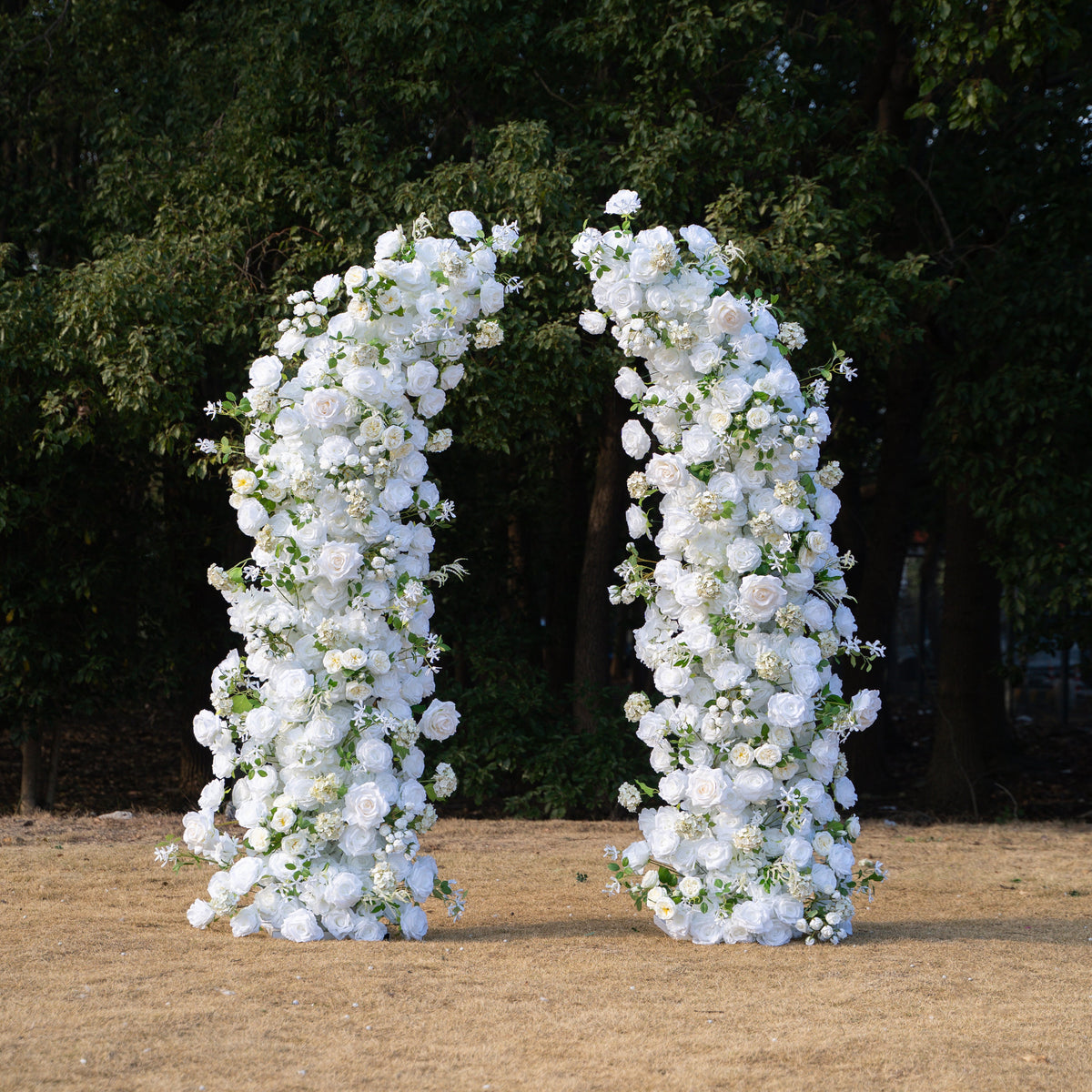 SaSa：2026 Elegant Floral Arch Backdrop White Roses Flower Arch for Wedding Party Event Decoration(Including Frame) Free Shipping