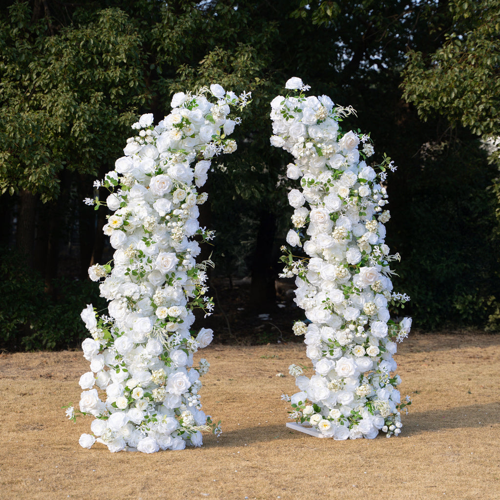 SaSa：2026 Elegant Floral Arch Backdrop White Roses Flower Arch for Wedding Party Event Decoration(Including Frame) Free Shipping