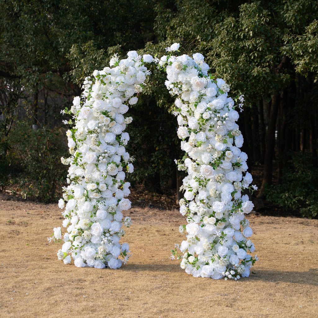 SaSa：2026 Elegant Floral Arch Backdrop White Roses Flower Arch for Wedding Party Event Decoration(Including Frame) Free Shipping