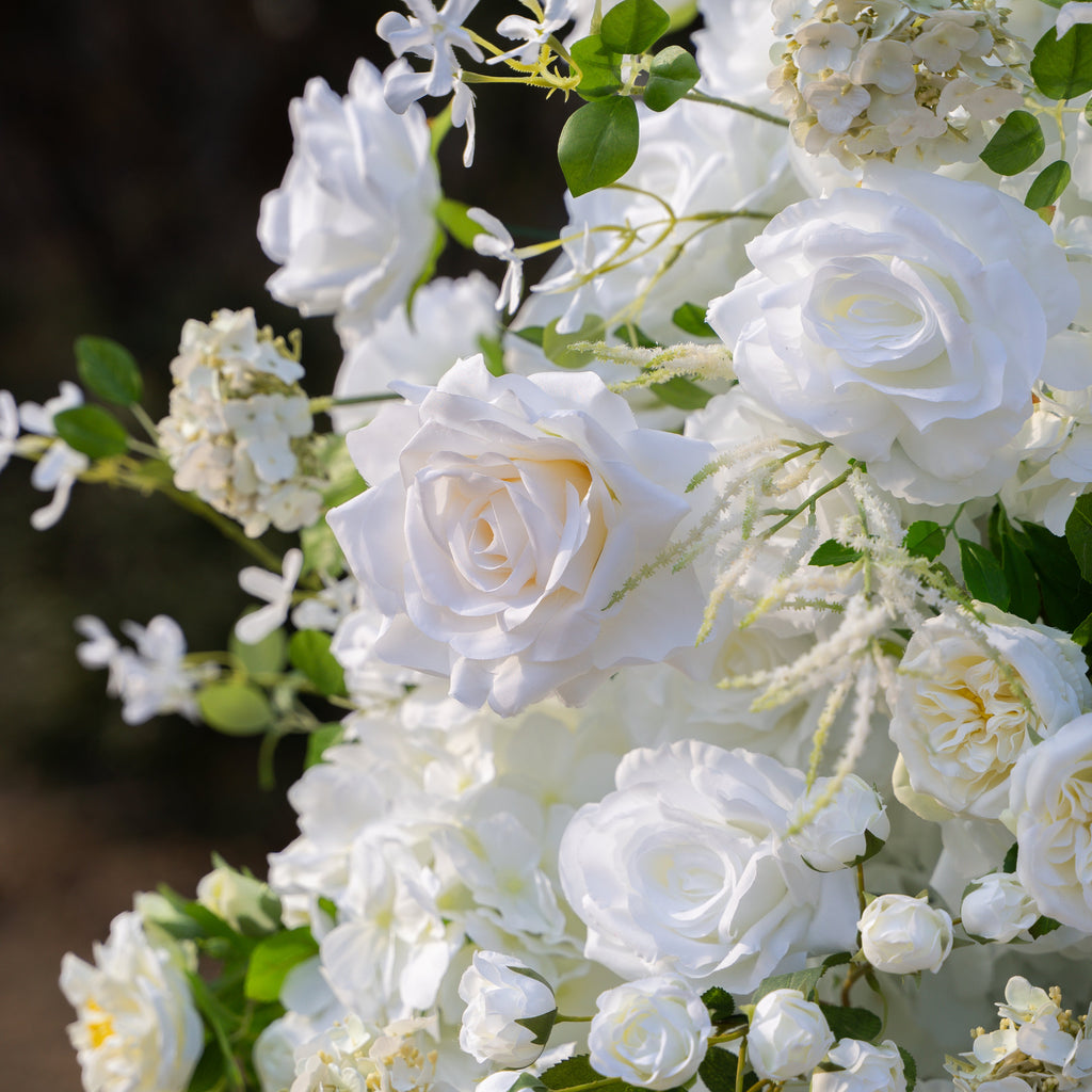 SaSa：2026 Elegant Floral Arch Backdrop White Roses Flower Arch for Wedding Party Event Decoration(Including Frame) Free Shipping