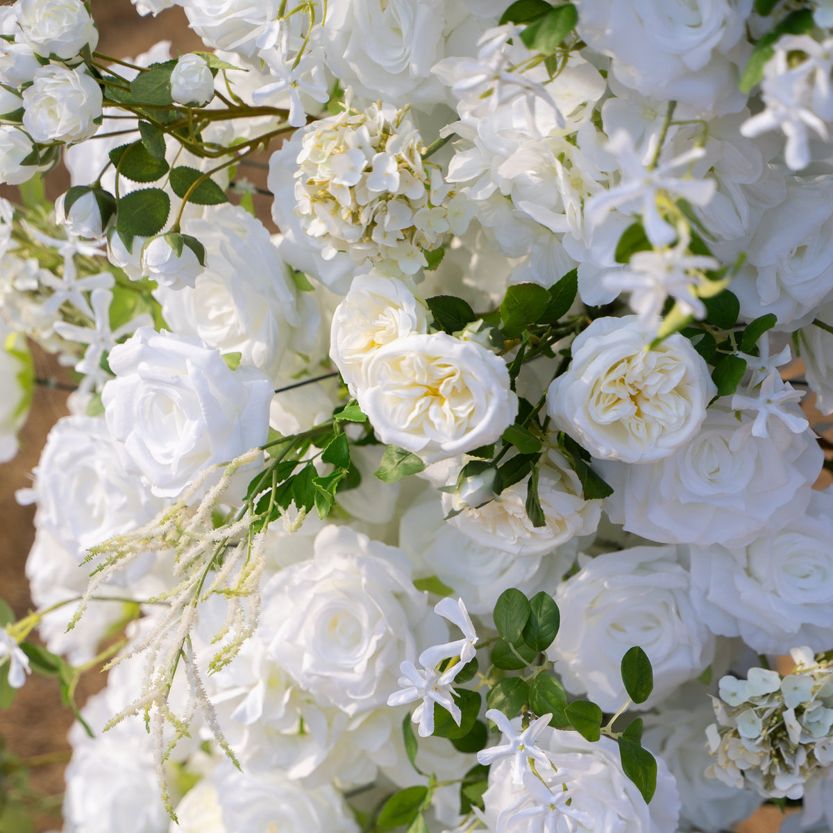SaSa：2026 Elegant Floral Arch Backdrop White Roses Flower Arch for Wedding Party Event Decoration(Including Frame) Free Shipping