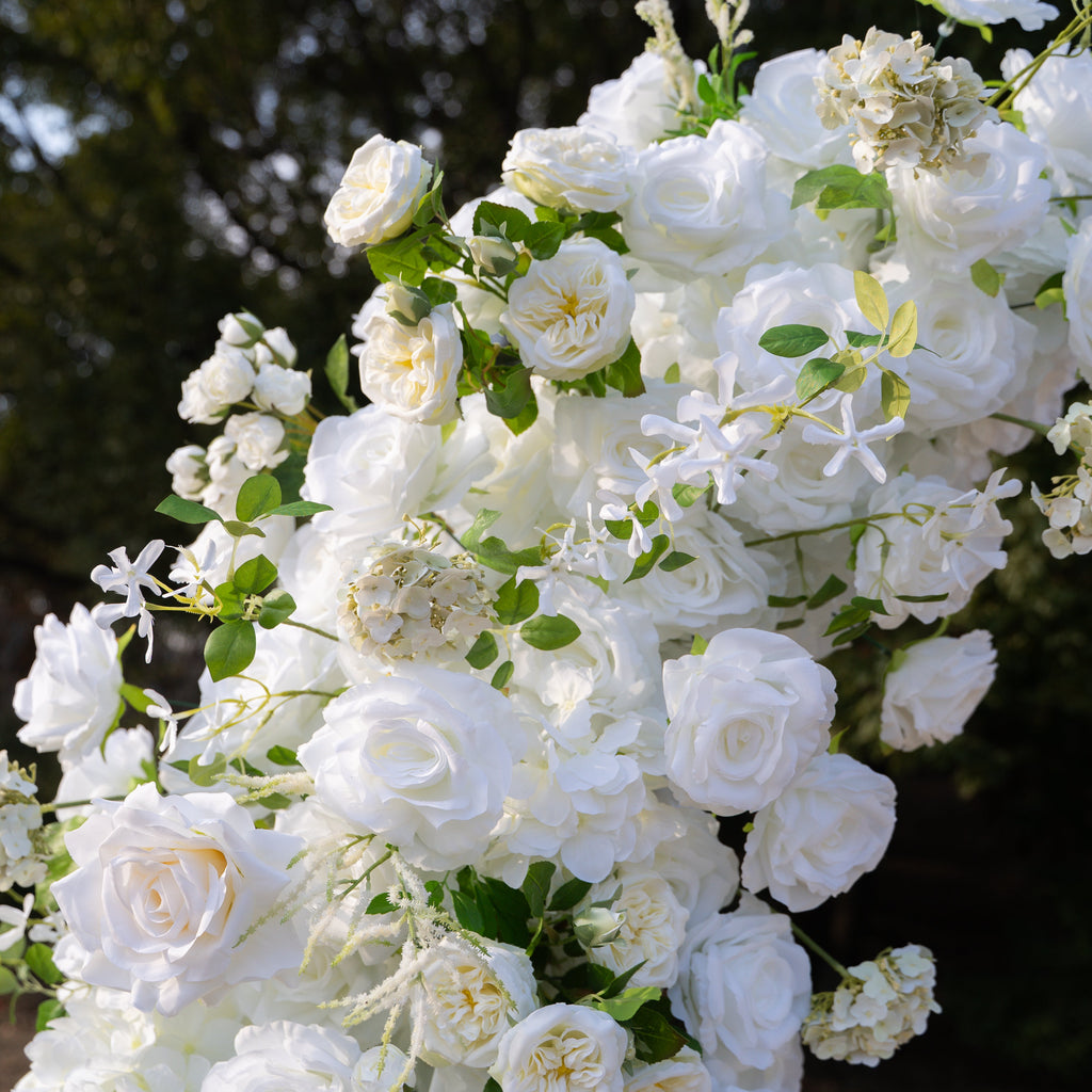SaSa：2026 Elegant Floral Arch Backdrop White Roses Flower Arch for Wedding Party Event Decoration(Including Frame) Free Shipping