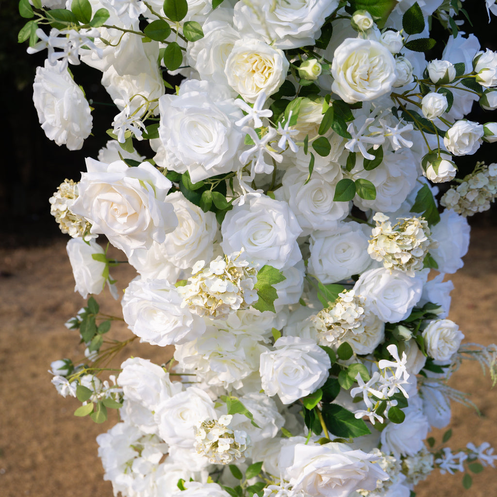 SaSa：2026 Elegant Floral Arch Backdrop White Roses Flower Arch for Wedding Party Event Decoration(Including Frame) Free Shipping