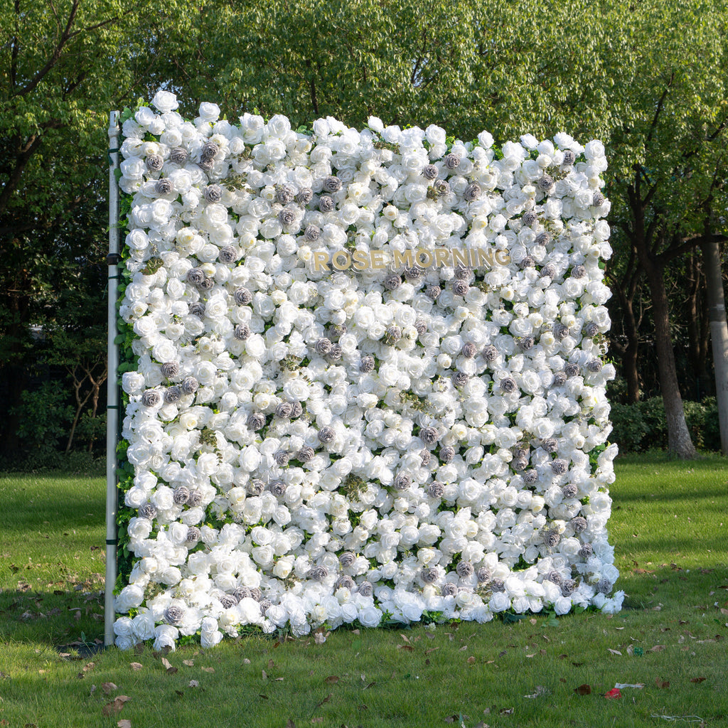 Wolfie：3D Fabric Artificial rolling up curtain flower wall Free Shipping